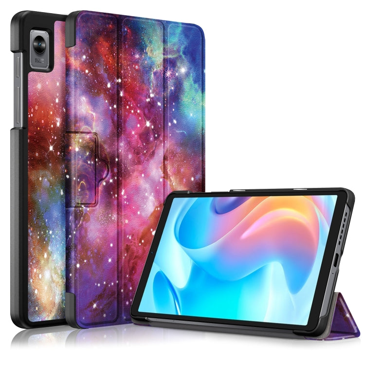 Custodia per tablet in pelle con disegno colorato con fibbia magnetica pieghevole a 3 pieghe, For Realme Pad Mini 8.7, For OPPO Pad 11 inch