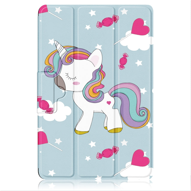 Custodia per tablet in pelle con disegno colorato con fibbia magnetica pieghevole a 3 pieghe, For Realme Pad Mini 8.7, For OPPO Pad 11 inch
