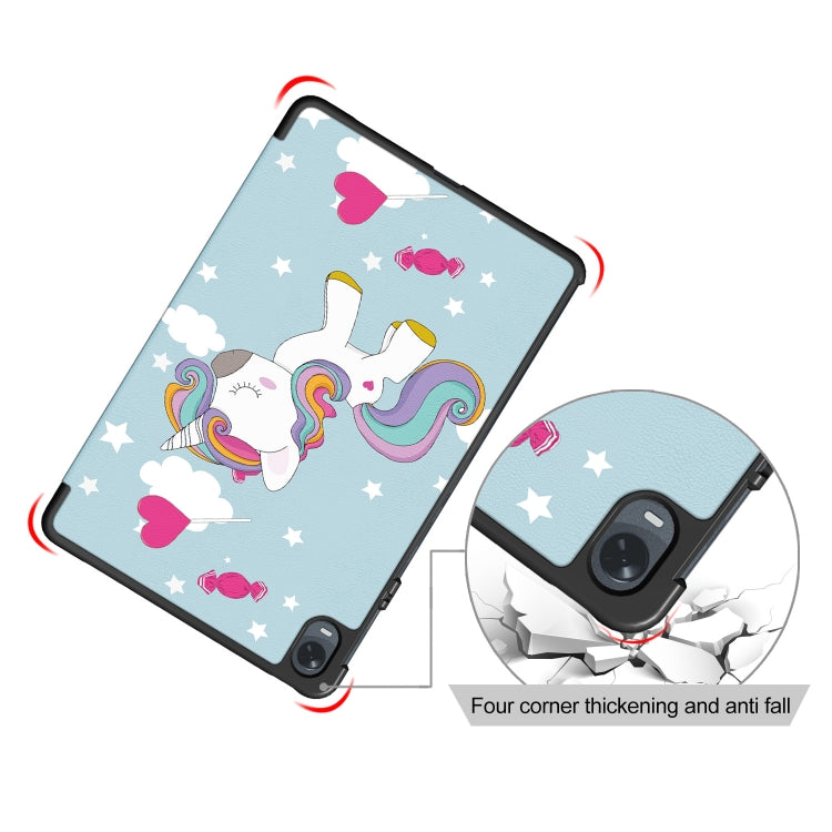 Custodia per tablet in pelle con disegno colorato con fibbia magnetica pieghevole a 3 pieghe, For Realme Pad Mini 8.7, For OPPO Pad 11 inch