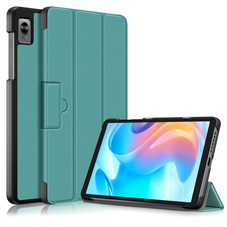 Custodia per tablet in pelle Custer Texture con fibbia magnetica pieghevole a 3 pieghe, For Realme Pad Mini 8.7, For OPPO Pad 11 inch