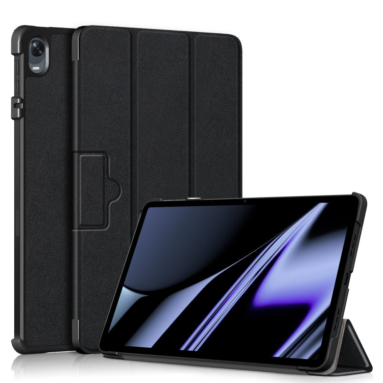 Custodia per tablet in pelle Custer Texture con fibbia magnetica pieghevole a 3 pieghe, For Realme Pad Mini 8.7, For OPPO Pad 11 inch