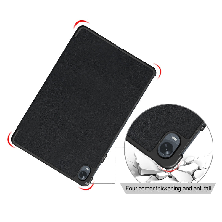 Custodia per tablet in pelle Custer Texture con fibbia magnetica pieghevole a 3 pieghe, For Realme Pad Mini 8.7, For OPPO Pad 11 inch