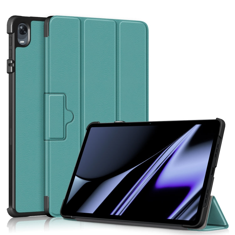 Custodia per tablet in pelle Custer Texture con fibbia magnetica pieghevole a 3 pieghe, For Realme Pad Mini 8.7, For OPPO Pad 11 inch