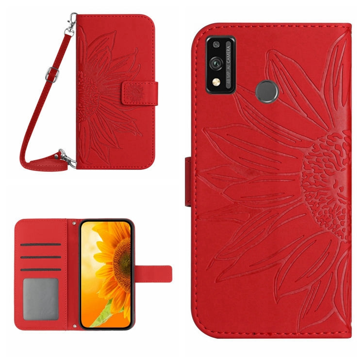 Skin Feel Custodia per cellulare in pelle con motivo a fiori di sole, For Honor 9X Lite, For Honor 50 Lite