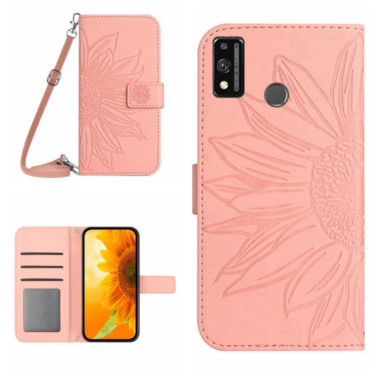 Skin Feel Custodia per cellulare in pelle con motivo a fiori di sole, For Honor 9X Lite, For Honor 50 Lite