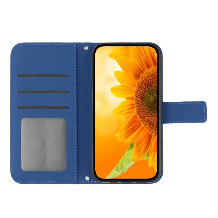Skin Feel Custodia per cellulare in pelle con motivo a fiori di sole, For Honor 9X Lite, For Honor 50 Lite