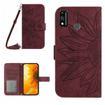 Skin Feel Custodia per cellulare in pelle con motivo a fiori di sole, For Honor 9X Lite, For Honor 50 Lite