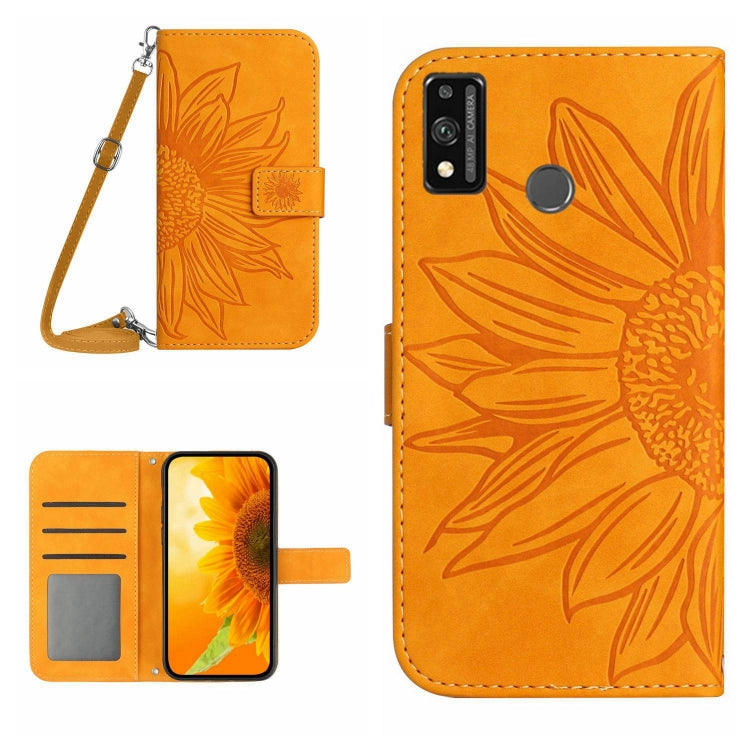 Skin Feel Custodia per cellulare in pelle con motivo a fiori di sole, For Honor 9X Lite, For Honor 50 Lite