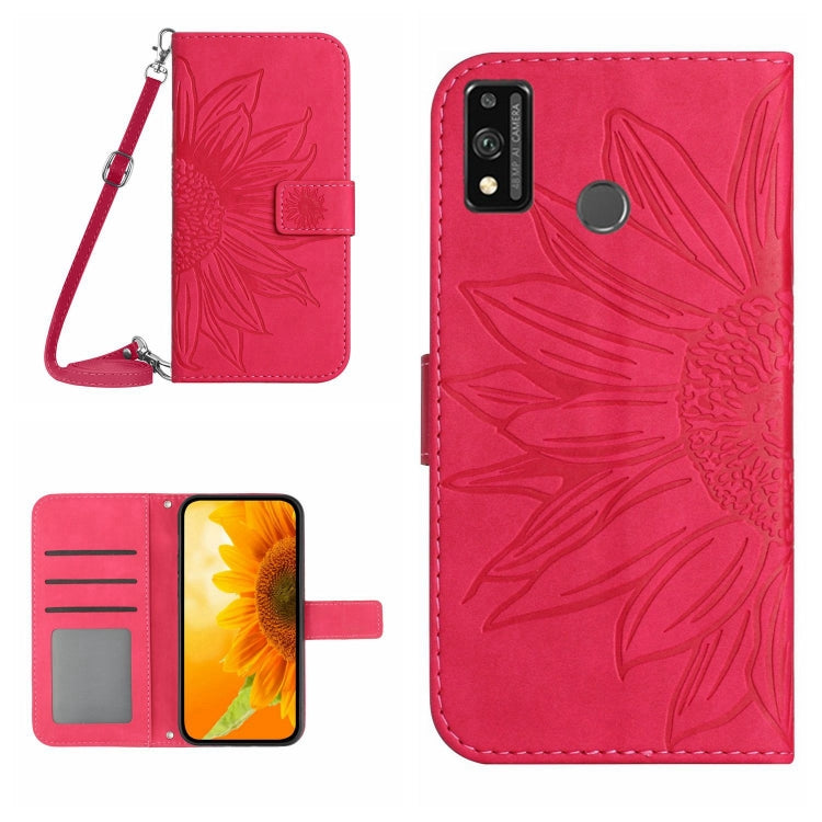Skin Feel Custodia per cellulare in pelle con motivo a fiori di sole, For Honor 9X Lite, For Honor 50 Lite