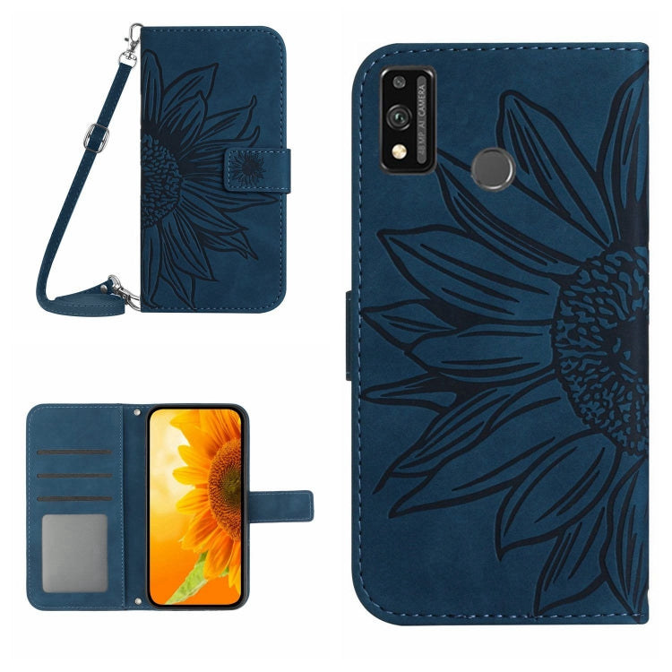 Skin Feel Custodia per cellulare in pelle con motivo a fiori di sole, For Honor 9X Lite, For Honor 50 Lite