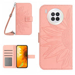 Skin Feel Custodia per cellulare in pelle con motivo a fiori di sole, For Honor 9X Lite, For Honor 50 Lite