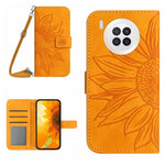 Skin Feel Custodia per cellulare in pelle con motivo a fiori di sole, For Honor 9X Lite, For Honor 50 Lite