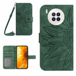 Skin Feel Custodia per cellulare in pelle con motivo a fiori di sole, For Honor 9X Lite, For Honor 50 Lite