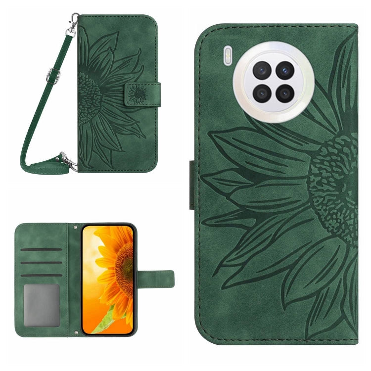 Skin Feel Custodia per cellulare in pelle con motivo a fiori di sole, For Honor 9X Lite, For Honor 50 Lite
