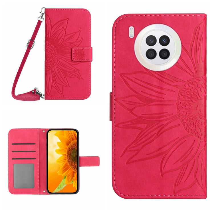 Skin Feel Custodia per cellulare in pelle con motivo a fiori di sole, For Honor 9X Lite, For Honor 50 Lite