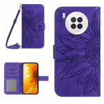 Skin Feel Custodia per cellulare in pelle con motivo a fiori di sole, For Honor 9X Lite, For Honor 50 Lite