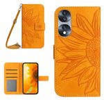Skin Feel Custodia per cellulare in pelle con motivo a fiori di sole, For Honor 70, For Honor 70 Pro+