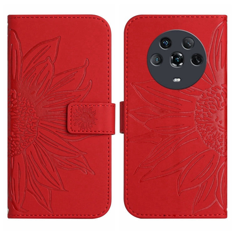 Skin Feel Custodia per cellulare in pelle con motivo a fiori di sole, For Honor Magic4, For Honor Magic4 Lite 5G