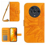 Skin Feel Custodia per cellulare in pelle con motivo a fiori di sole, For Honor Magic4, For Honor Magic4 Lite 5G
