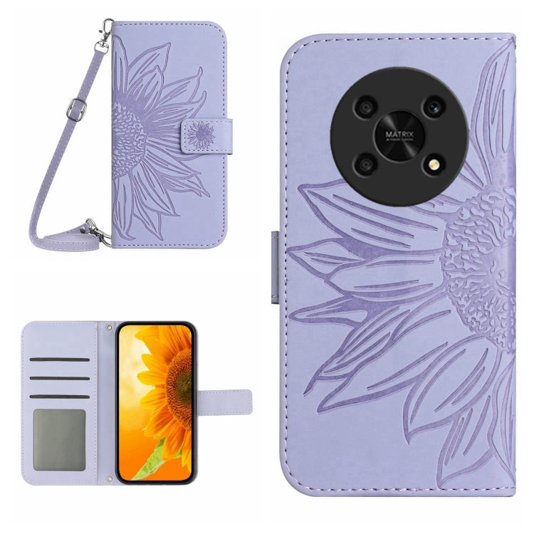 Skin Feel Custodia per cellulare in pelle con motivo a fiori di sole, For Honor Magic4, For Honor Magic4 Lite 5G