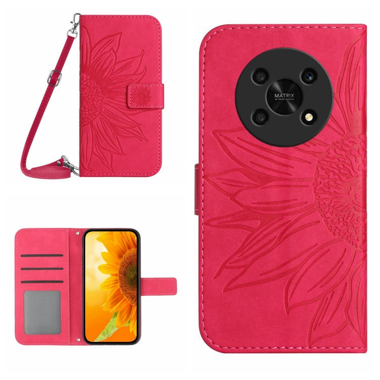 Skin Feel Custodia per cellulare in pelle con motivo a fiori di sole, For Honor Magic4, For Honor Magic4 Lite 5G