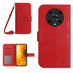 Skin Feel Custodia per cellulare in pelle con motivo a fiori di sole, For Honor Magic4 Pro, For Huawei P20