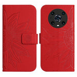 Skin Feel Custodia per cellulare in pelle con motivo a fiori di sole, For Honor Magic4 Pro, For Huawei P20