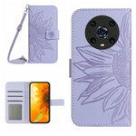 Skin Feel Custodia per cellulare in pelle con motivo a fiori di sole, For Honor Magic4 Pro, For Huawei P20