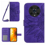 Skin Feel Custodia per cellulare in pelle con motivo a fiori di sole, For Honor Magic4 Pro, For Huawei P20