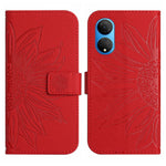 Skin Feel Custodia per cellulare in pelle con motivo a fiori di sole, For Honor X7, For Huawei P20 Lite