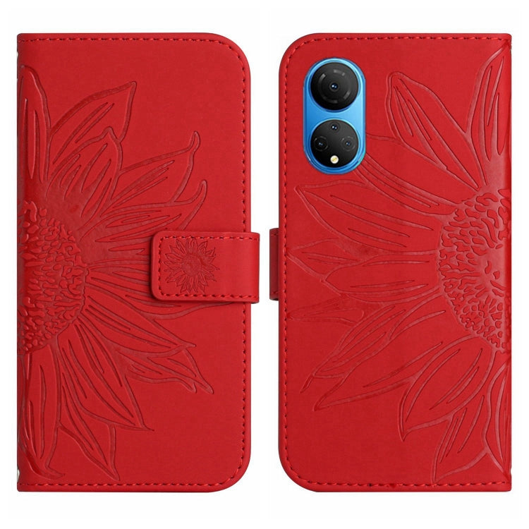 Skin Feel Custodia per cellulare in pelle con motivo a fiori di sole, For Honor X7, For Huawei P20 Lite