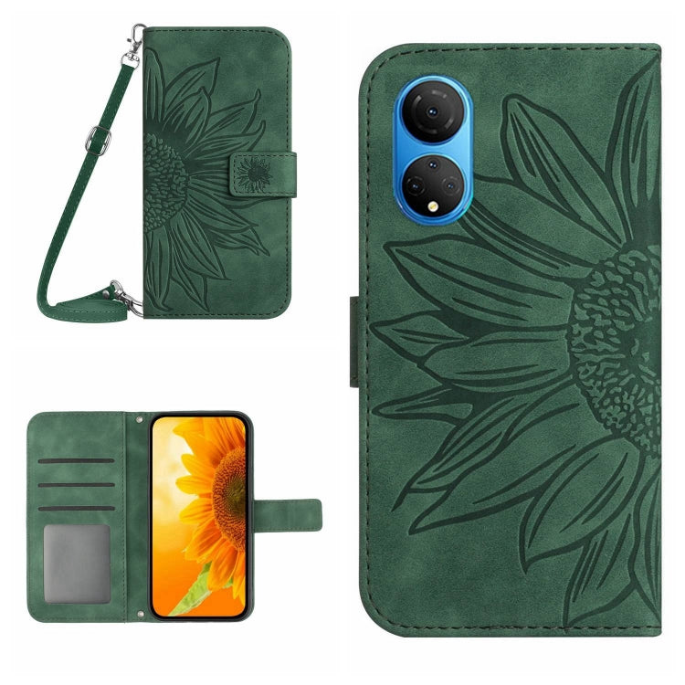 Skin Feel Custodia per cellulare in pelle con motivo a fiori di sole, For Honor X7, For Huawei P20 Lite
