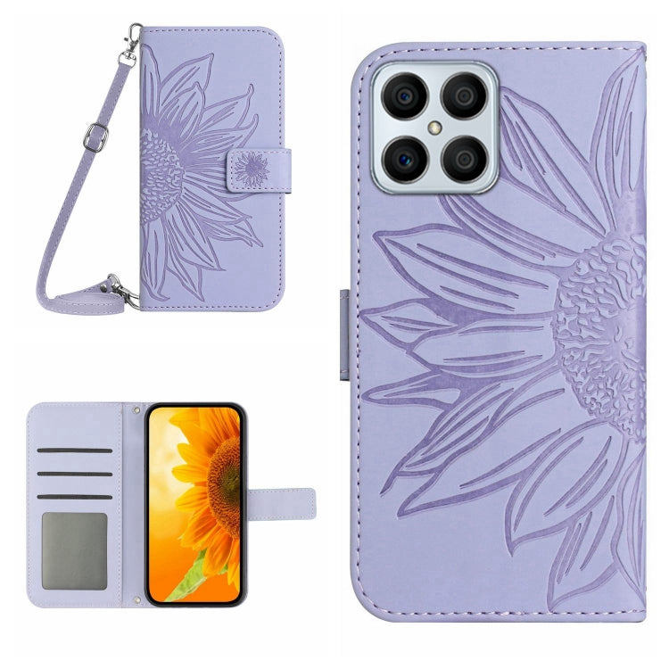 Skin Feel Custodia per cellulare in pelle con motivo a fiori di sole, For Honor X8, For Huawei P20 Pro