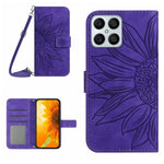 Skin Feel Custodia per cellulare in pelle con motivo a fiori di sole, For Honor X8, For Huawei P20 Pro