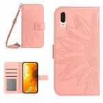 Skin Feel Custodia per cellulare in pelle con motivo a fiori di sole, For Honor Magic4 Pro, For Huawei P20