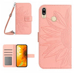 Skin Feel Custodia per cellulare in pelle con motivo a fiori di sole, For Honor X7, For Huawei P20 Lite