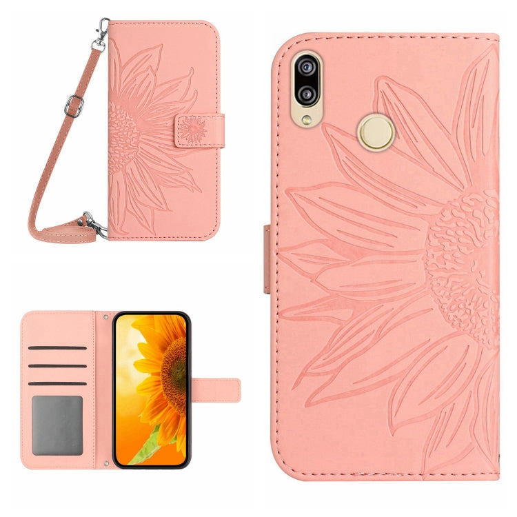 Skin Feel Custodia per cellulare in pelle con motivo a fiori di sole, For Honor X7, For Huawei P20 Lite