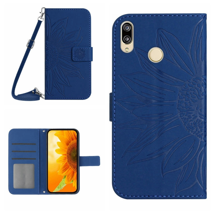 Skin Feel Custodia per cellulare in pelle con motivo a fiori di sole, For Honor X7, For Huawei P20 Lite