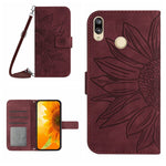 Skin Feel Custodia per cellulare in pelle con motivo a fiori di sole, For Honor X7, For Huawei P20 Lite