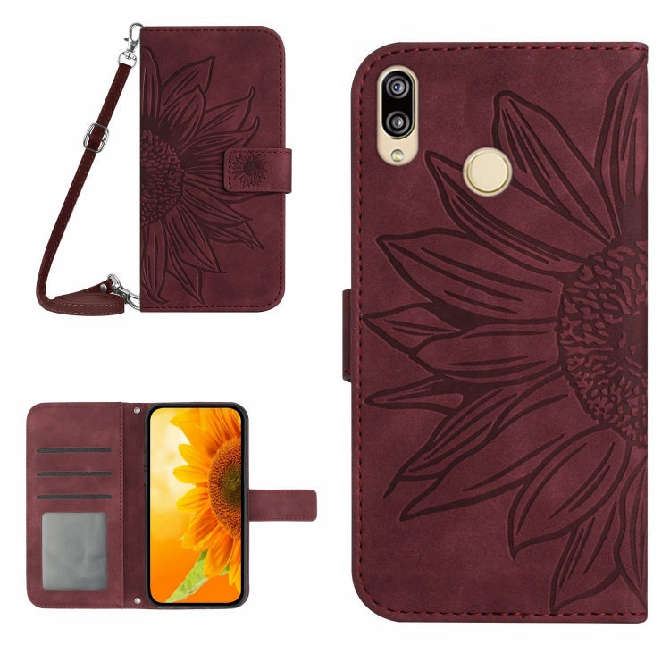 Skin Feel Custodia per cellulare in pelle con motivo a fiori di sole, For Honor X7, For Huawei P20 Lite
