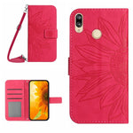 Skin Feel Custodia per cellulare in pelle con motivo a fiori di sole, For Honor X7, For Huawei P20 Lite