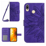 Skin Feel Custodia per cellulare in pelle con motivo a fiori di sole, For Honor X7, For Huawei P20 Lite