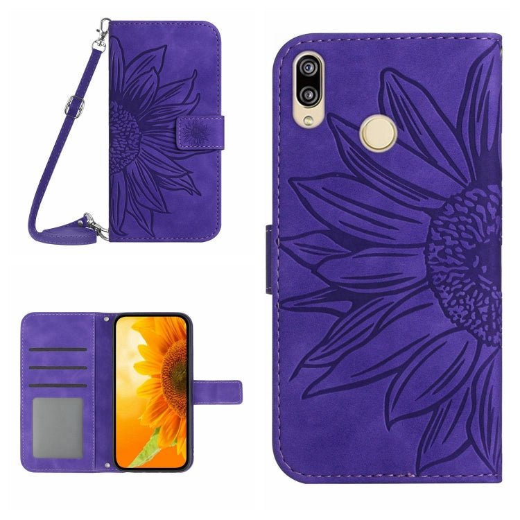 Skin Feel Custodia per cellulare in pelle con motivo a fiori di sole, For Honor X7, For Huawei P20 Lite