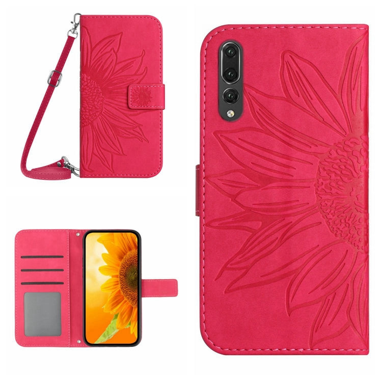 Skin Feel Custodia per cellulare in pelle con motivo a fiori di sole, For Honor X8, For Huawei P20 Pro