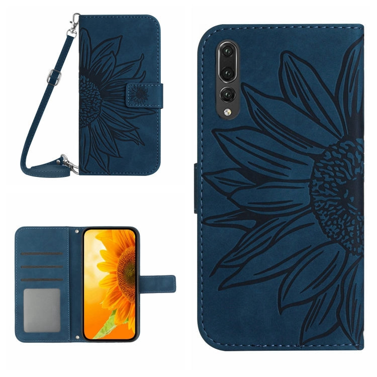Skin Feel Custodia per cellulare in pelle con motivo a fiori di sole, For Honor X8, For Huawei P20 Pro