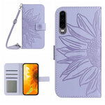 Skin Feel Custodia per cellulare in pelle con motivo a fiori di sole, For Huawei P30, For Huawei P30 Lite