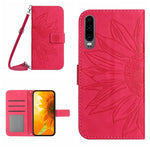 Skin Feel Custodia per cellulare in pelle con motivo a fiori di sole, For Huawei P30, For Huawei P30 Lite
