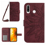 Skin Feel Custodia per cellulare in pelle con motivo a fiori di sole, For Huawei P30, For Huawei P30 Lite
