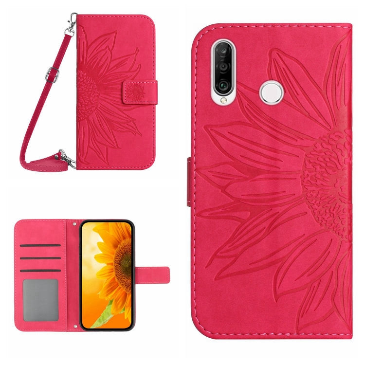 Skin Feel Custodia per cellulare in pelle con motivo a fiori di sole, For Huawei P30, For Huawei P30 Lite