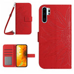 Skin Feel Custodia per cellulare in pelle con motivo a fiori di sole, For Huawei P30 Pro, For Huawei P40